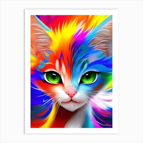 Colorful Cat 1 Art Print