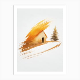 House And Tree in the Brush Sun Art Print