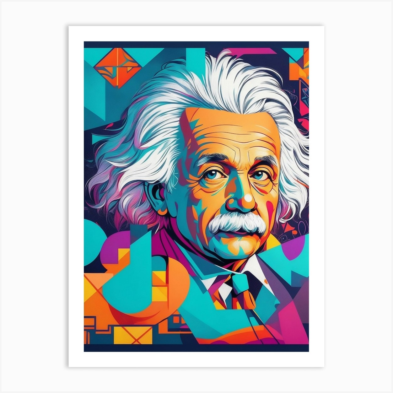 Albert Einstein Portrait Painting Line Drawing Canvas Tote Bag 