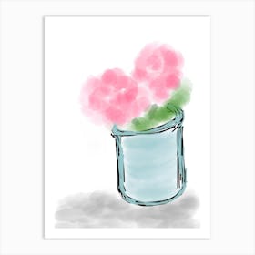 Pink Flowers In A Vase Flower Spring Art Print