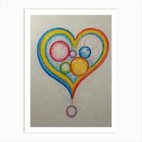 Heart With Bubbles Art Print