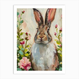 Blanc De Hotot Rabbit Painting 2 Art Print