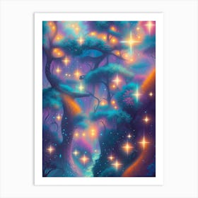 Fantasy Forest Of Stars Art Print