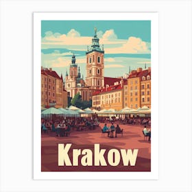 Aihrgdesign A Classic 1960s Travel Poster For Krakow Art Print