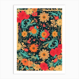 Floral Frame Affiche