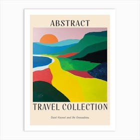 Abstract Travel Collection Poster Saint Vincent And The Grenadines 4 Art Print