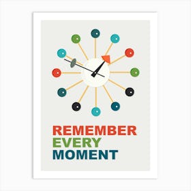 George Nelson Clock Art with Quote Art Print