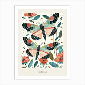 Colourful Insect Illustration Lacewing 5 Poster Art Print