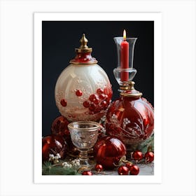 New Year Decoration On The Table Art Print