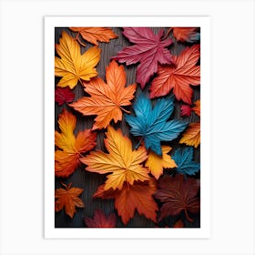 Autumn Leaves Background Art Print