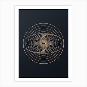 Abstract Geometric Gold Glyph on Dark Teal n.0275 Art Print