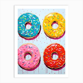 Donuts Pop Art Retro 1 Art Print