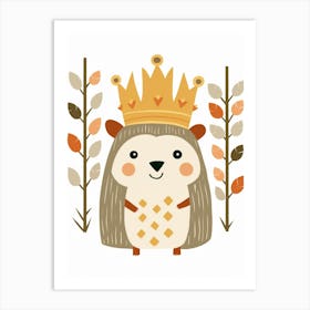 Little Hedgehog 3 Wearing A Crown Art Print