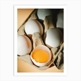 White Eggs In A Carton 1 Art Print