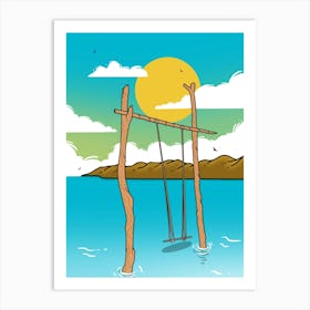 Swing In The Water Art Print