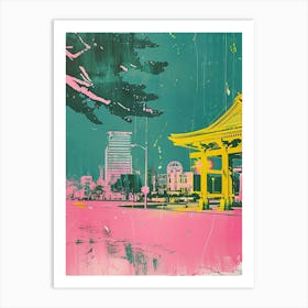 Hiroshima Retro Duotone Silkscreen 3 Art Print