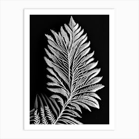 Douglas Fir Needle Leaf Linocut Art Print