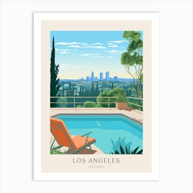 La, California 4 Midcentury Modern Pool Poster Art Print