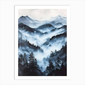 Misty Mountain Canvas Print Art Print