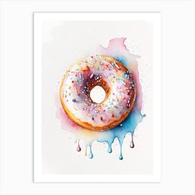 Sprinkles Donut Cute Neon 4 Art Print