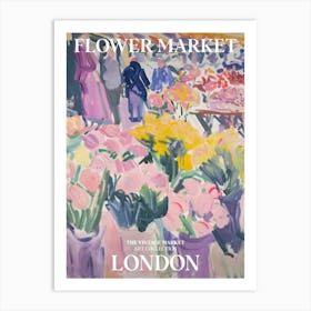 Vintage Flower Market Painting London 3 Art Print