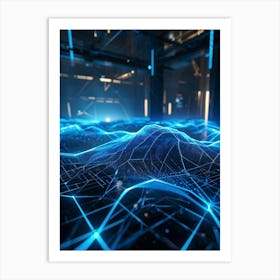 An Advanced Ai Network System Manifests Itself A Dynamic Almost Organic Mesh Intricately Woven Acr Art Print