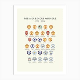 Premier League Winners Art Print