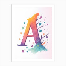 Colorful Letter A Illustration 27 Art Print