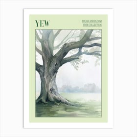 Yew Tree Atmospheric Watercolour Painting 2 Poster Art Print