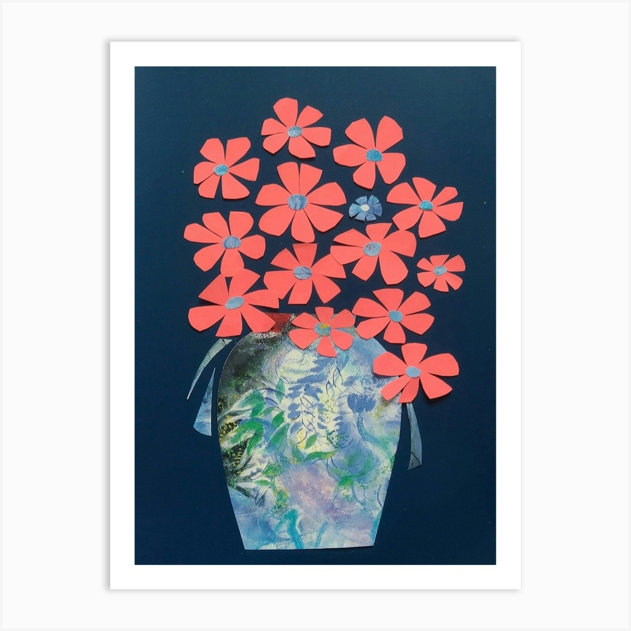 Red Flowers Mother's Day Gift Art Print by Vibrant Expressions