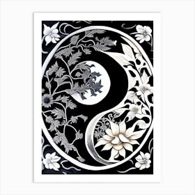 Colour Yin and Yang 1 Linocut Art Print
