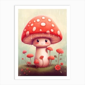 Cute Mushroom Nursery 13 Art Print