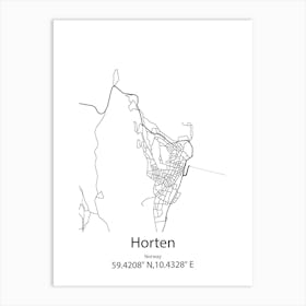 Horten,Norway Minimalist Map Art Print