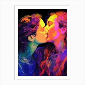 Kissing Girls Art Print