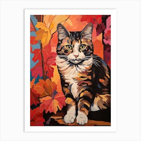 Bleeding Heart Flower Vase And A Cat, A Painting In The Style Of Matisse 0 Art Print