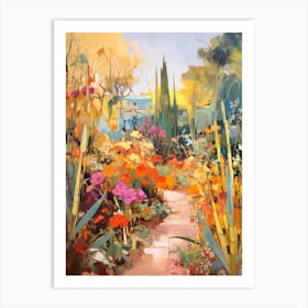 Autumn Gardens Painting Marrakech Botanical Garden Morocco 1 Art Print