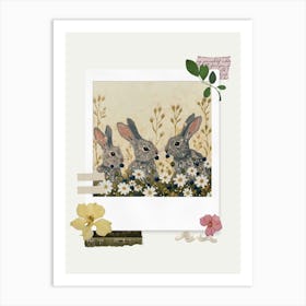 Scrapbook Bunnies Fairycore Painting 1 Art Print