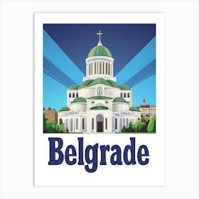 Aihrgdesign A 1970s Inspired Travel Poster For Belgrade 5 Art Print