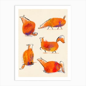 Collection Of Orange Horses Art Print