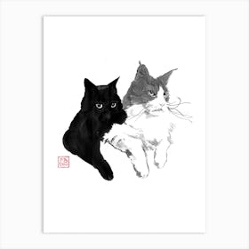 2 Cats Art Print