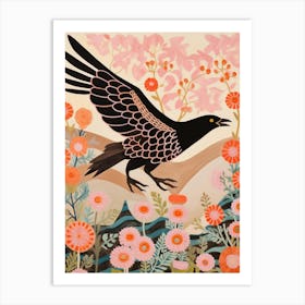 Maximalist Bird Painting Crow 1 Art Print