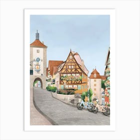 Rothenburg Germany Travel Street Art Print