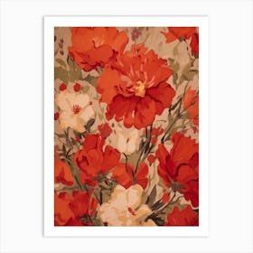 Red Flower Impressionist Painting 5 Art Print