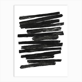 Black Brushstrokes Art Art Print