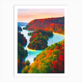 Plitvice Lakes National Park Croatia Abstract Colourful Art Print