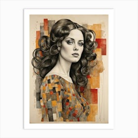 Woman With Curly Hair 1 Art Print