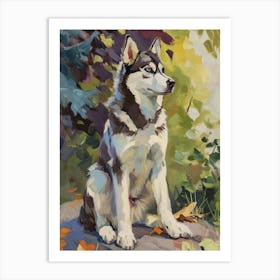 Siberian Husky Acrylic Painting 1 Art Print