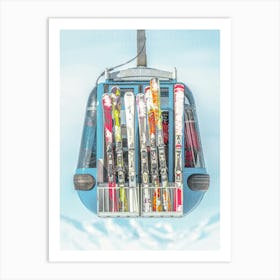 Colorful Ski Lift Art Print