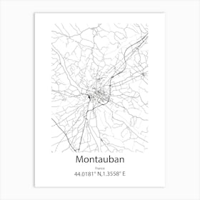 Montauban,France Minimalist Map Art Print