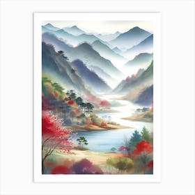 Watercolor Vibrant Country 5 Art Print